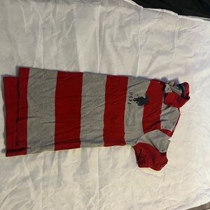 U.S. Polo Assn. Red and Gray Striped Boys' Polo